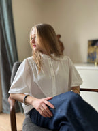 Blouse femme élégante satin de coton bio fabriquée en France