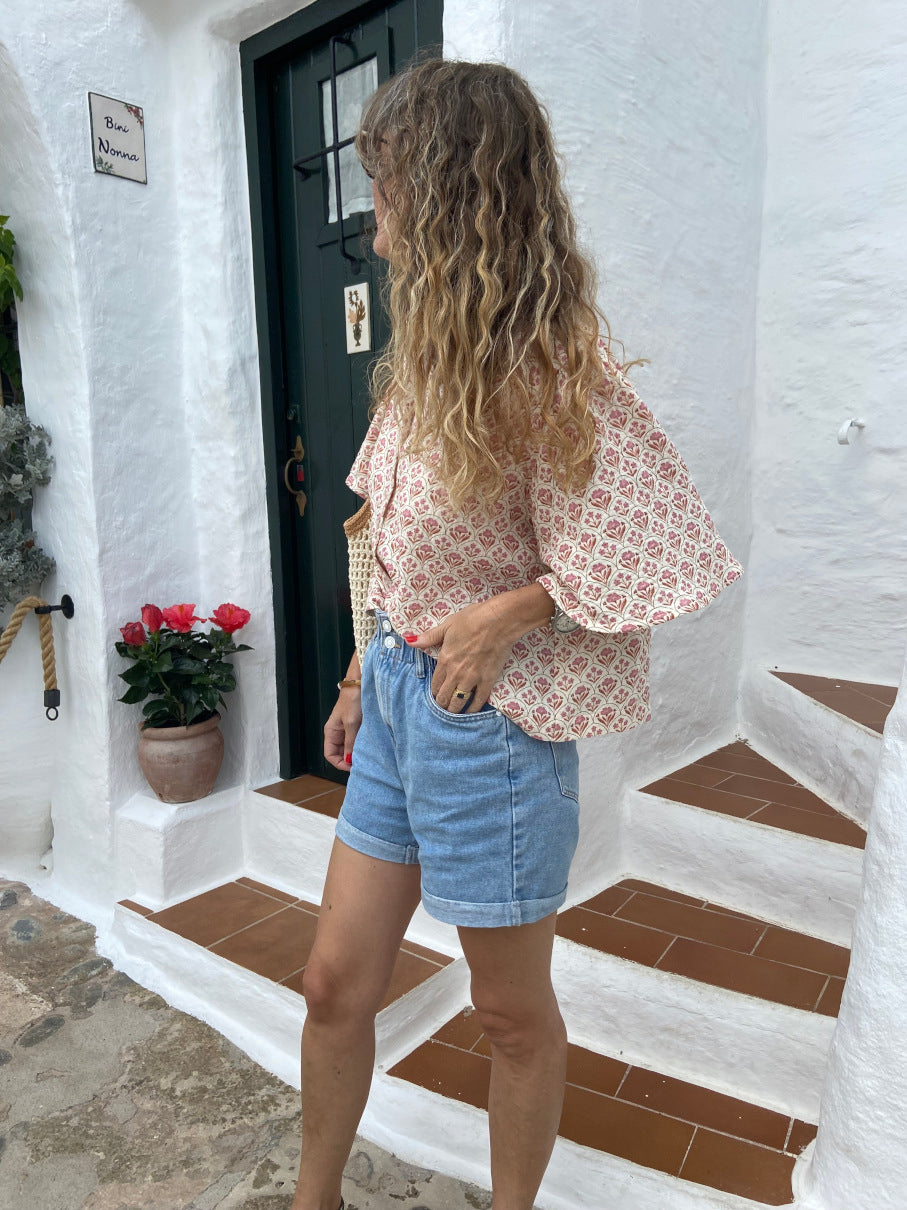 Détail manches amples blouse ALMA coton biologique