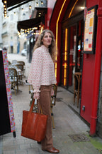 Blouse femme bohème chic manches longues coton bio motif indien