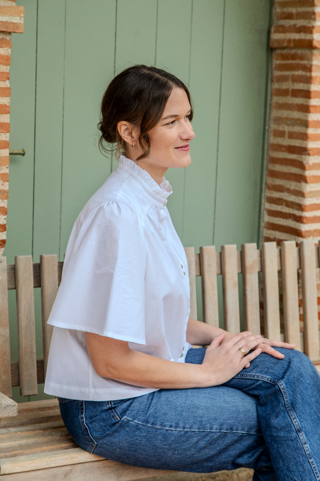 Blouse ALMA blanche manches courtes coton bio certifié GOTS Demoiselles CHéries