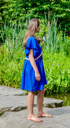 Robe Summer en lin bleu électrique vue de profil